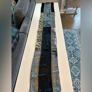 Two’s Company 58” Blue, Black and Gold Runner